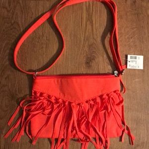 NWT Justice small fringed orange purse